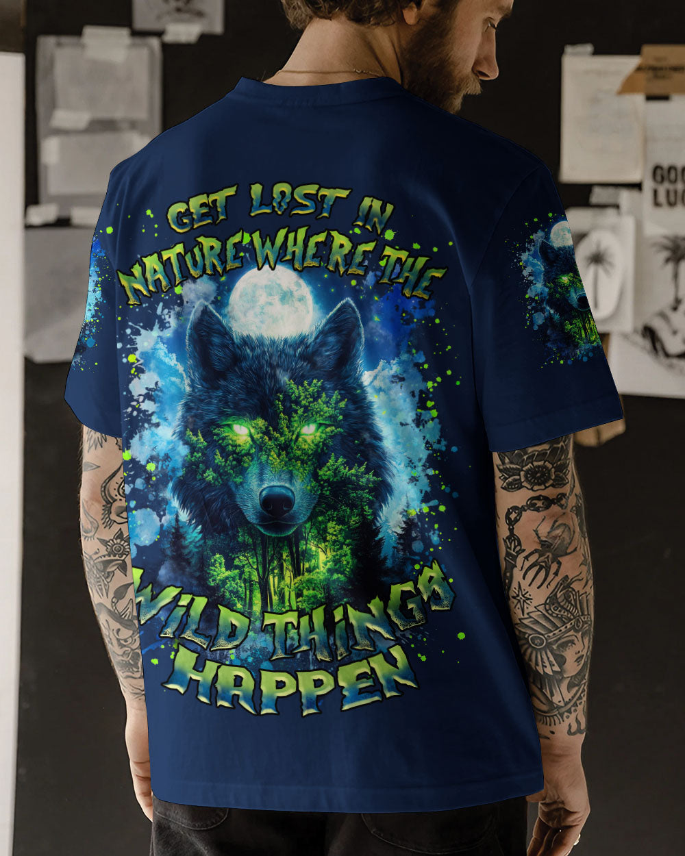 BLISSCORNERS GET LOST IN NATURE WOLF ALL OVER PRINT