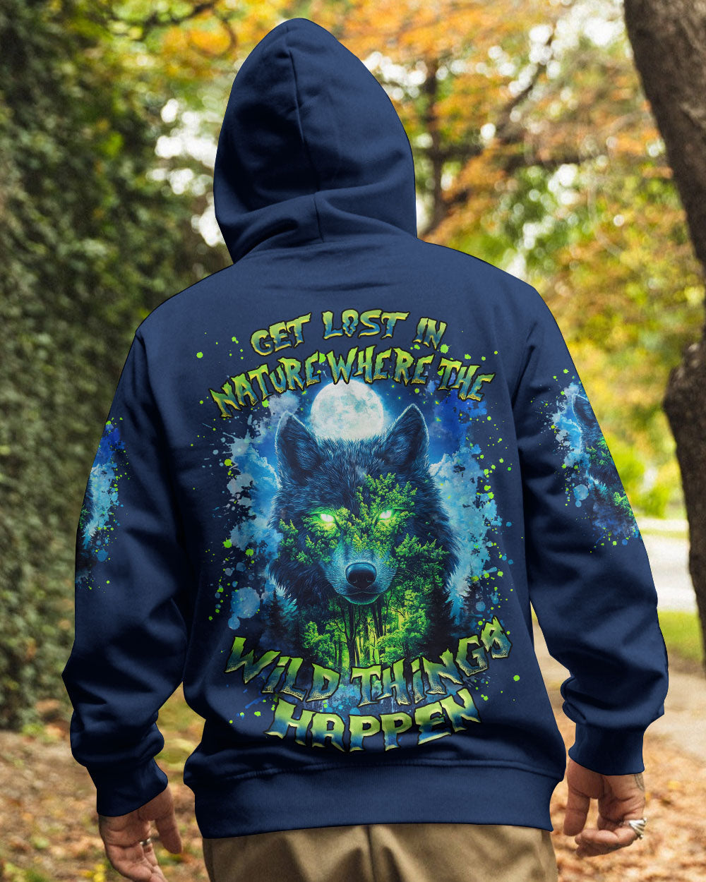 BLISSCORNERS GET LOST IN NATURE WOLF ALL OVER PRINT