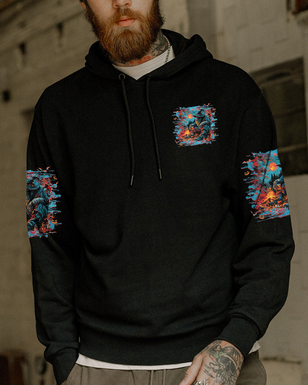 BLISSCORNERS BORN TO EXPLORE DESTINED TO BE WILD BIGFOOT HALLOWEEN ALL OVER PRINT