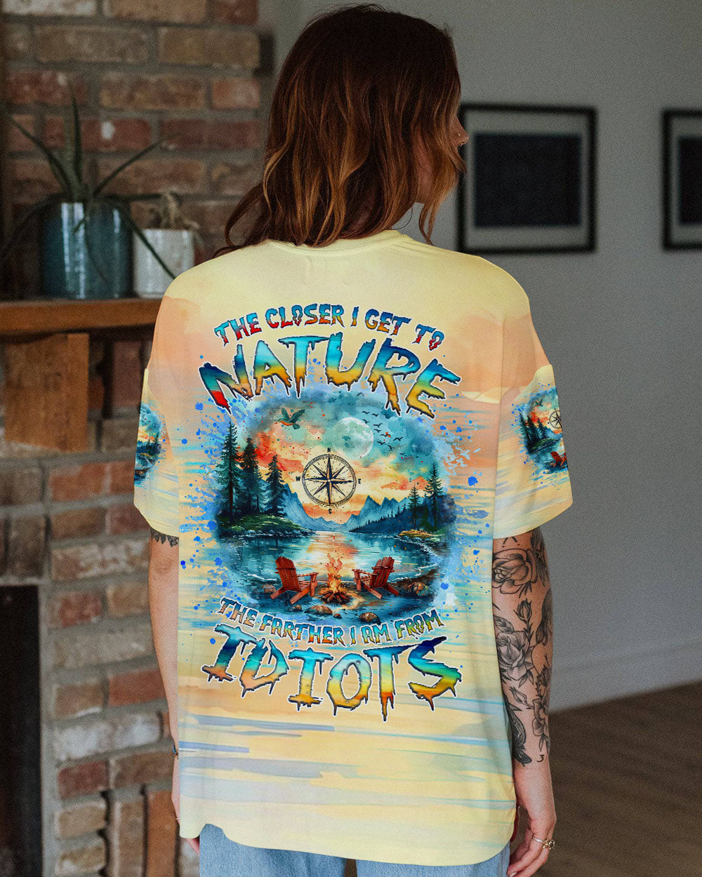 BLISSCORNERS (HOT DEAL) THE CLOSER I GET TO NATURE CAMPFIRE ALL OVER PRINT -TLNZ1111244