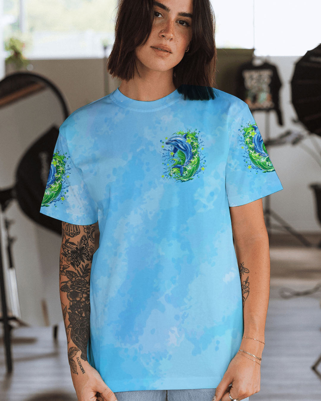BLISSCORNERS THROUGH THE STORM DOLPHIN ALL OVER PRINT