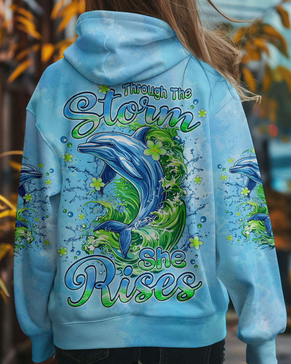 BLISSCORNERS THROUGH THE STORM DOLPHIN ALL OVER PRINT