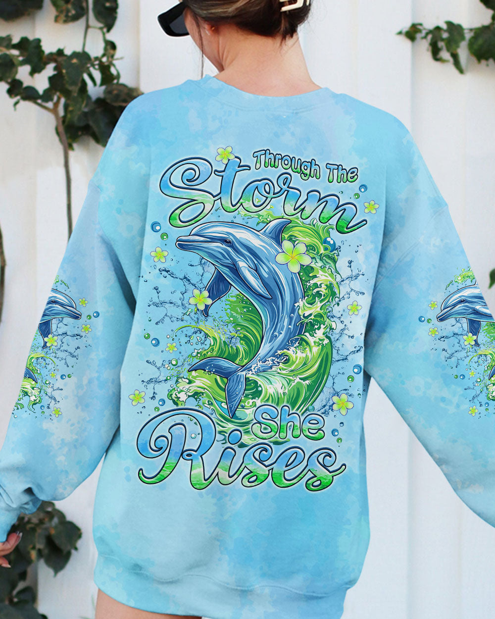 BLISSCORNERS THROUGH THE STORM DOLPHIN ALL OVER PRINT