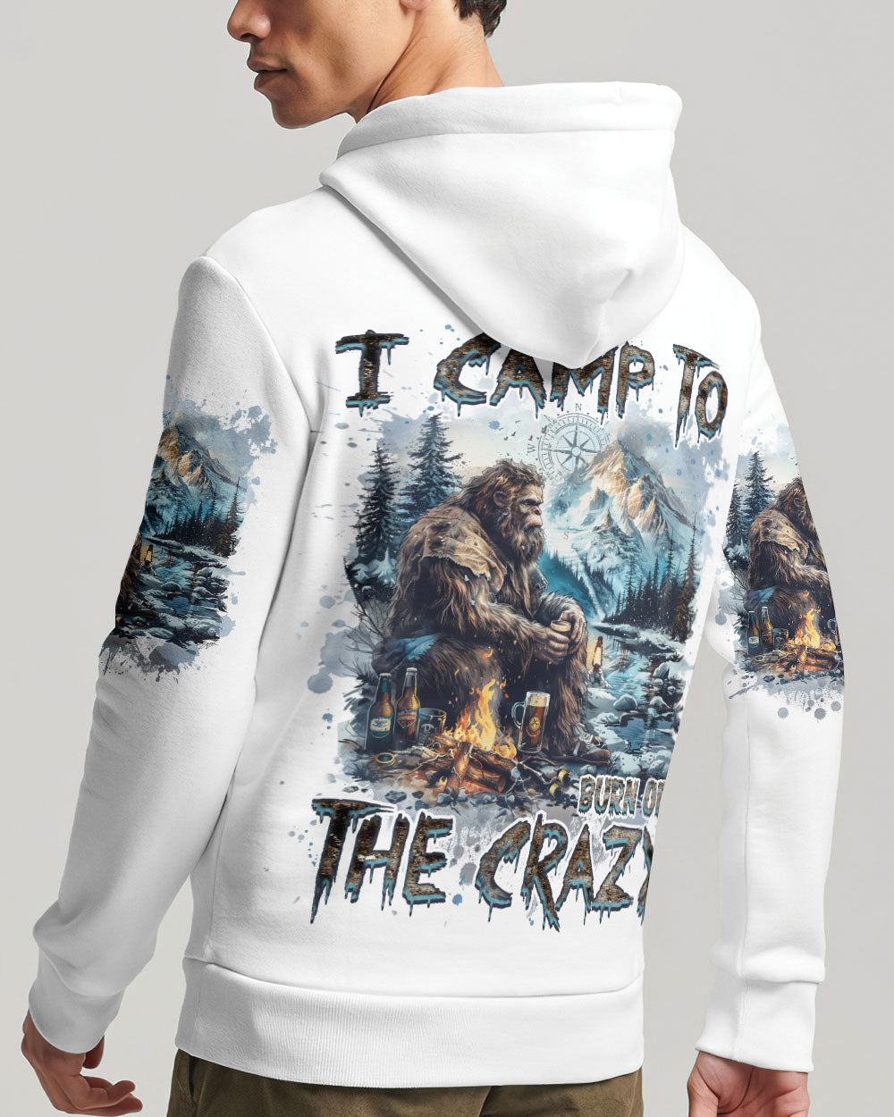 BLISSCORNERS I CAMP TO BURN OFF THE CRAZY BIGFOOT ALL OVER PRINT