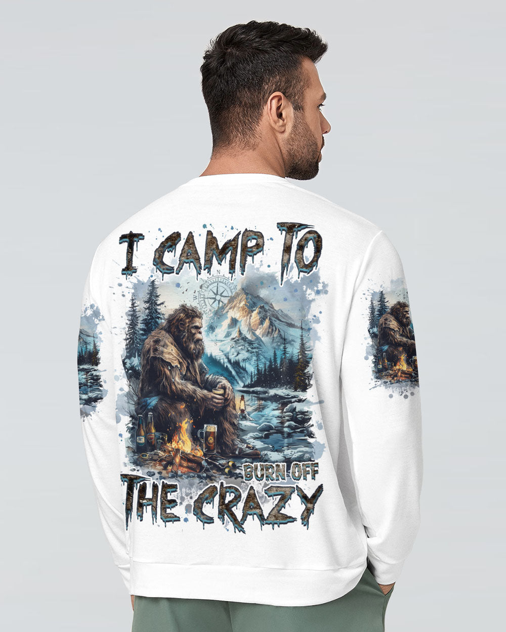 BLISSCORNERS I CAMP TO BURN OFF THE CRAZY BIGFOOT ALL OVER PRINT