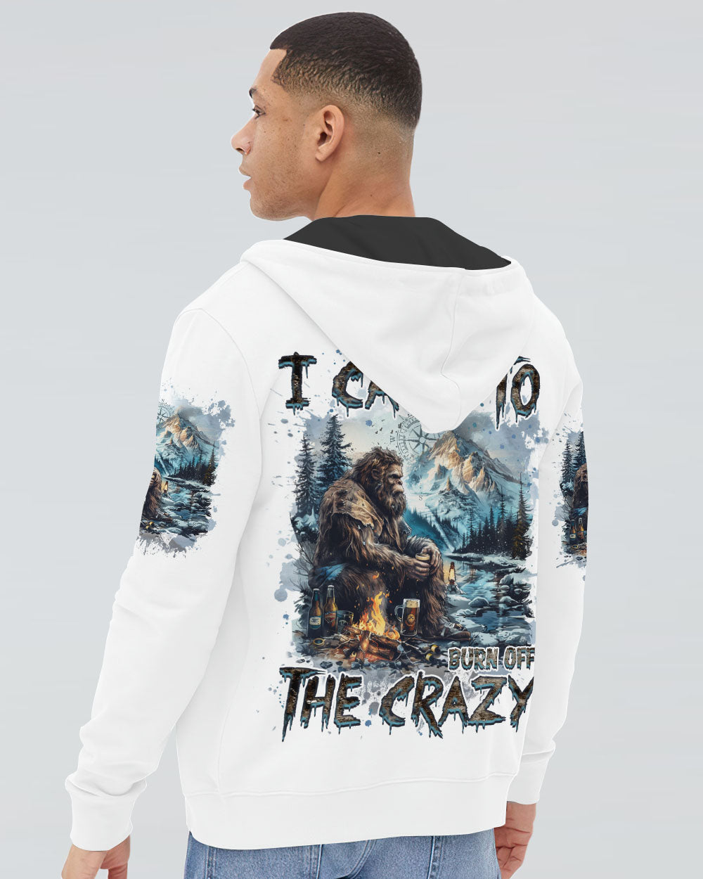 BLISSCORNERS I CAMP TO BURN OFF THE CRAZY BIGFOOT ALL OVER PRINT