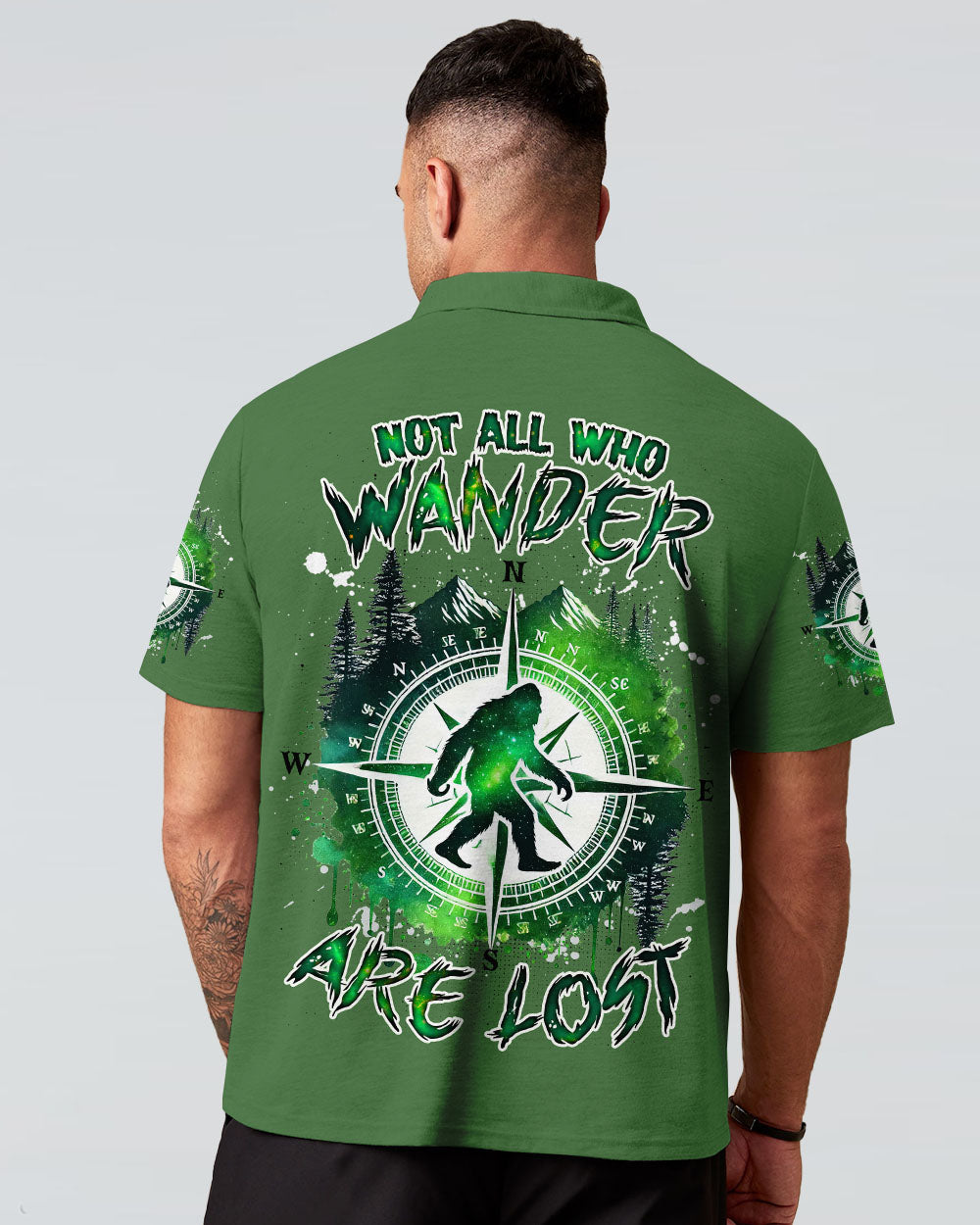 BLISSCORNERS NOT ALL WHO WANDER ARE LOST BIGFOOT COMPASS  ALL OVER PRINT