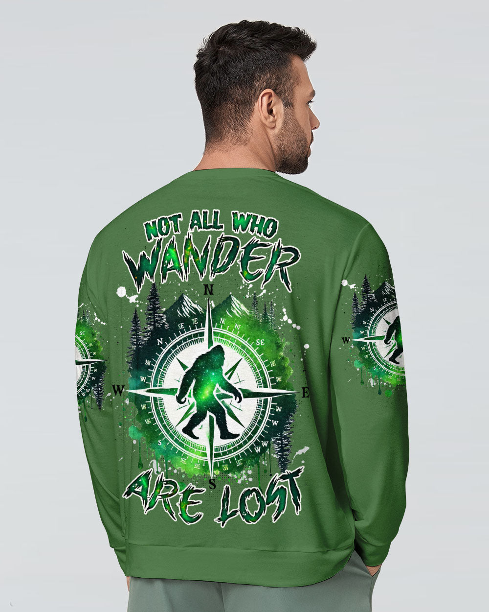 BLISSCORNERS NOT ALL WHO WANDER ARE LOST BIGFOOT COMPASS  ALL OVER PRINT