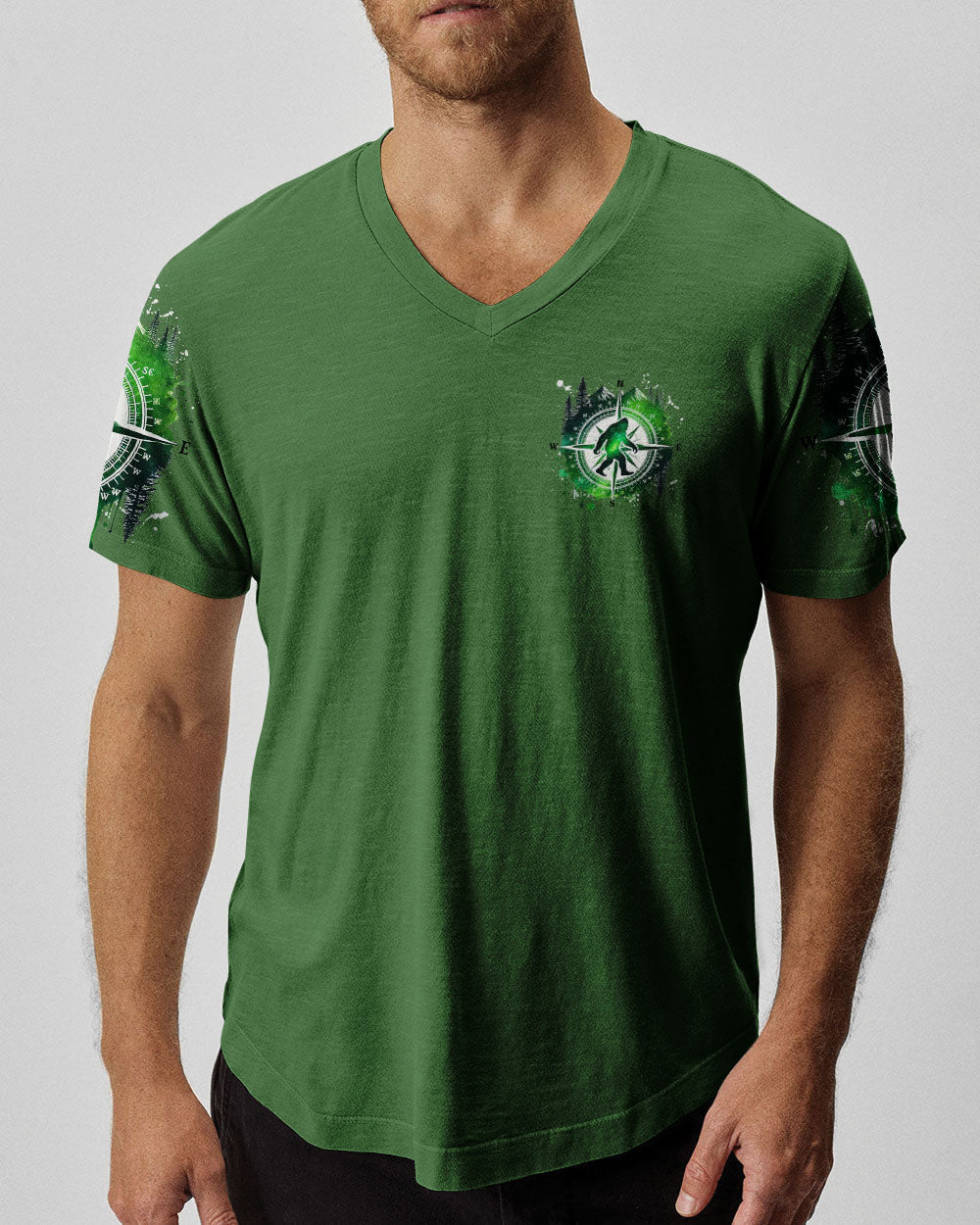 BLISSCORNERS (HOT DEAL) NOT ALL WHO WANDER ARE LOST BIGFOOT COMPASS  ALL OVER PRINT
