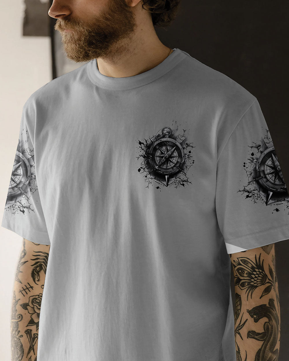 BLISSCORNERS NOT ALL WHO WANDER ARE LOST COMPASS ALL OVER PRINT