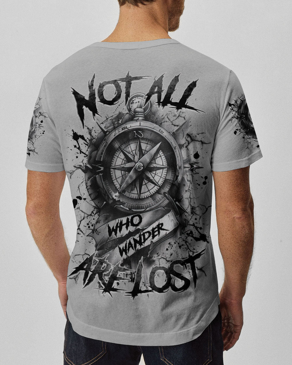 BLISSCORNERS NOT ALL WHO WANDER ARE LOST COMPASS ALL OVER PRINT