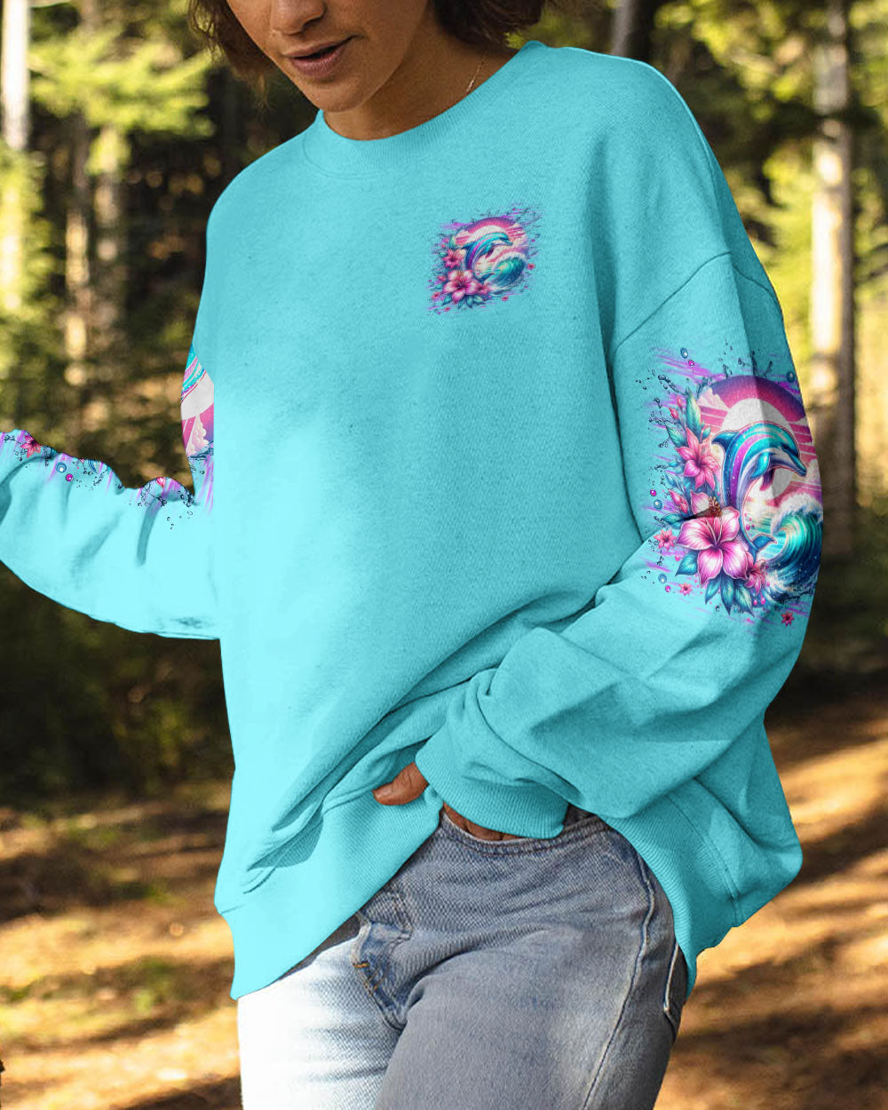 BLISSCORNERS MAKING A SPLASH ONE WAVE AT A TIME DOLPHIN ALL OVER PRINT
