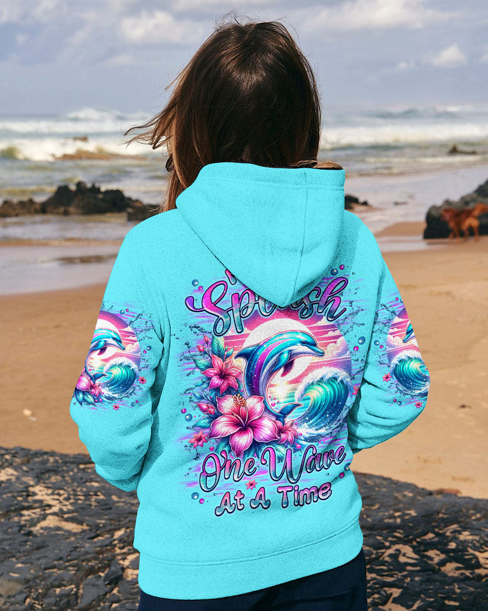 BLISSCORNERS MAKING A SPLASH ONE WAVE AT A TIME DOLPHIN ALL OVER PRINT