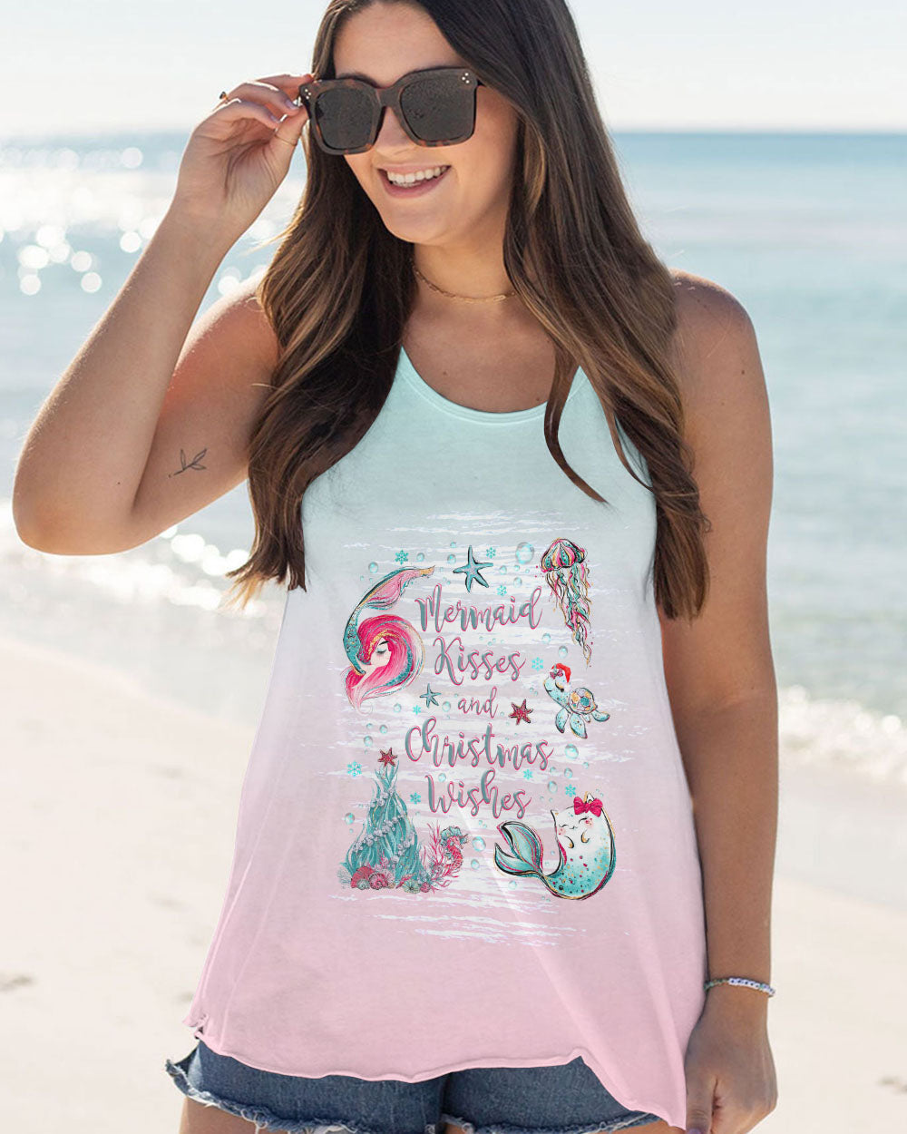 BLISSCORNERS MERMAID KISSES AND CHRISTMAS WISHES ALL OVER PRINT