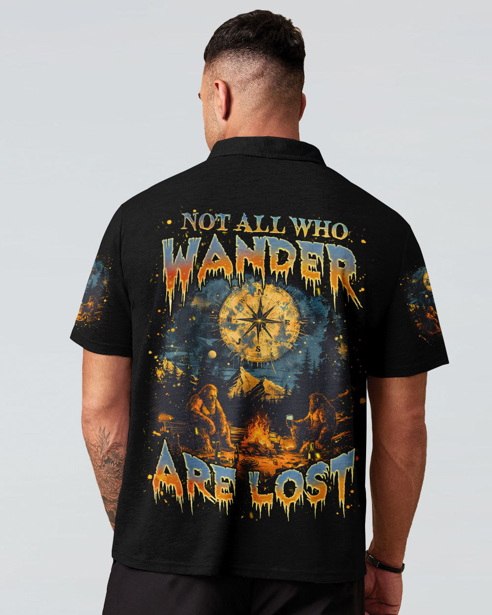 BLISSCORNERS NOT ALL WHO WANDER ARE LOST BIGFOOT ALL OVER PRINT