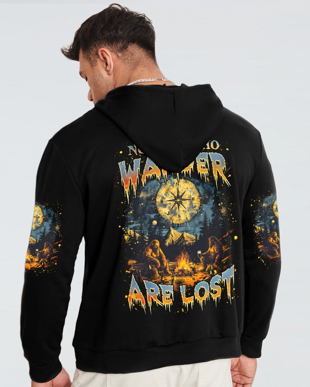 BLISSCORNERS NOT ALL WHO WANDER ARE LOST BIGFOOT ALL OVER PRINT