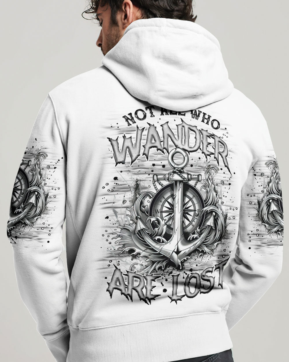 BLISSCORNERS NOT ALL WHO WANDER ARE LOST ANCHOR COMPASS ALL OVER PRINT