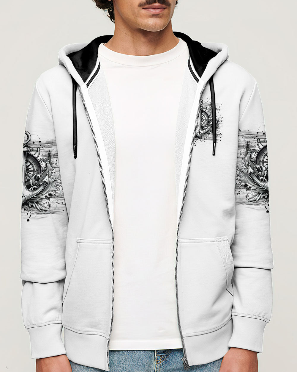 BLISSCORNERS NOT ALL WHO WANDER ARE LOST ANCHOR COMPASS ALL OVER PRINT