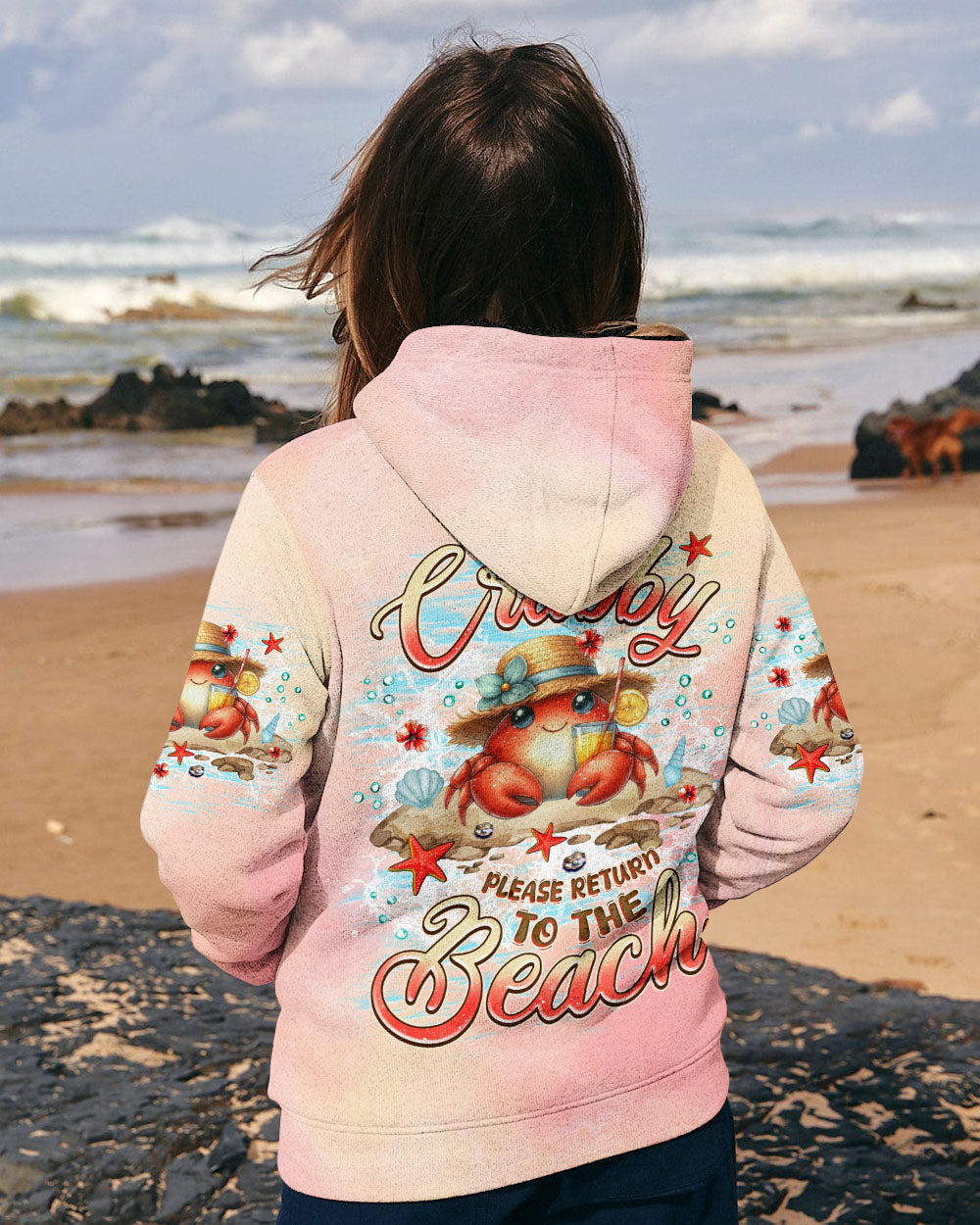 BLISSCORNERS IF CRABBY PLEASE RETURN TO THE BEACH ALL OVER PRINT