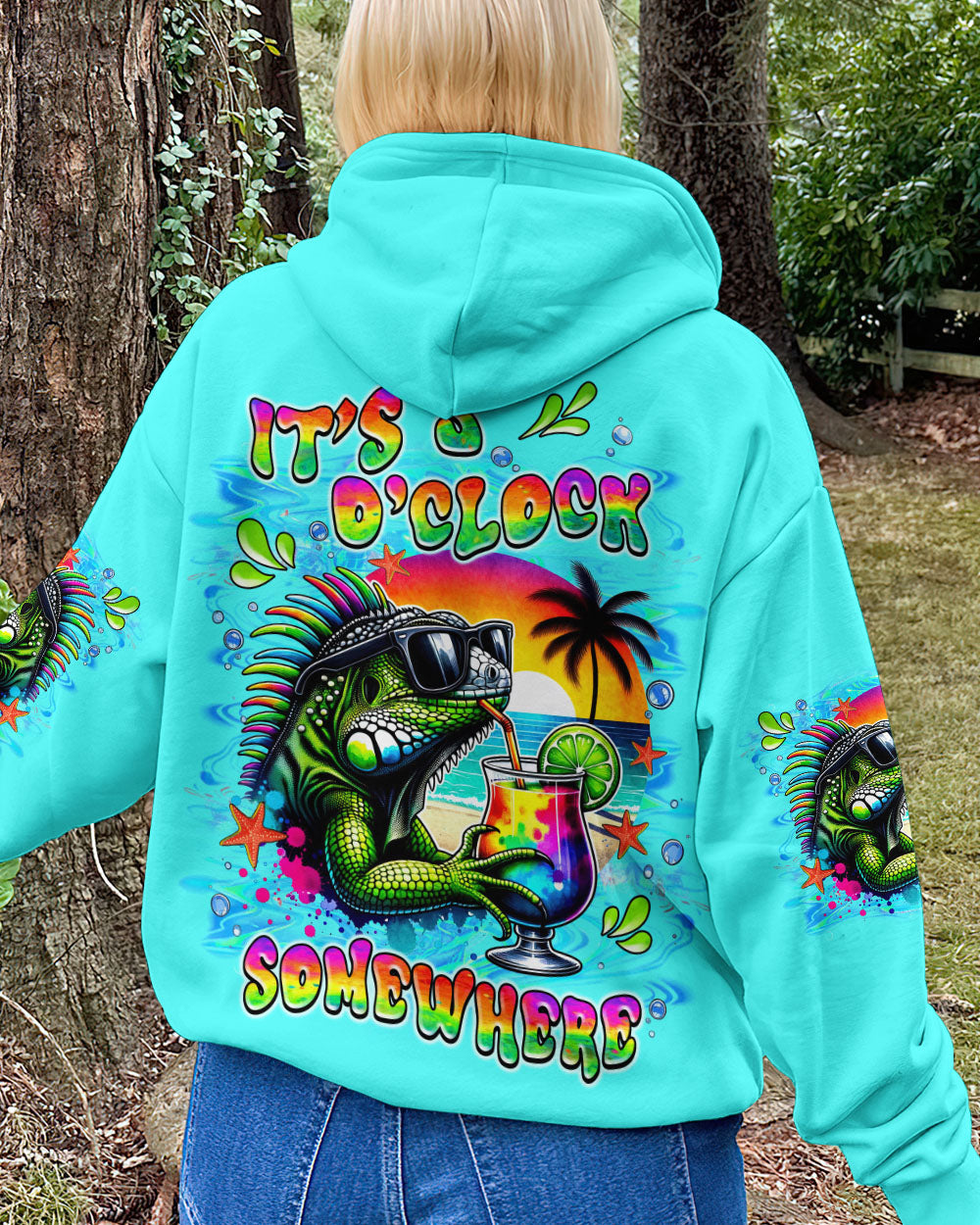 BLISSCORNERS IT'S 5 O'CLOCK SOMEWHERE IGUANA ALL OVER PRINT