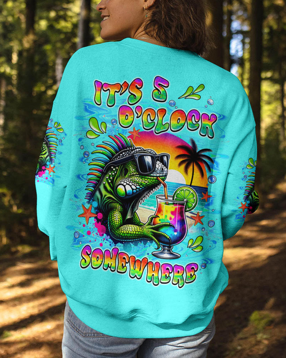 BLISSCORNERS IT'S 5 O'CLOCK SOMEWHERE IGUANA ALL OVER PRINT
