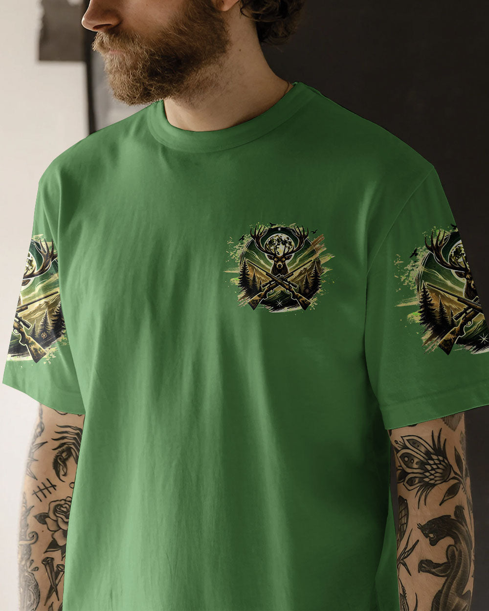 BLISSCORNERS NO BRAGGING UNTIL YOU'RE DRAGGING DEER HUNTING ALL OVER PRINT