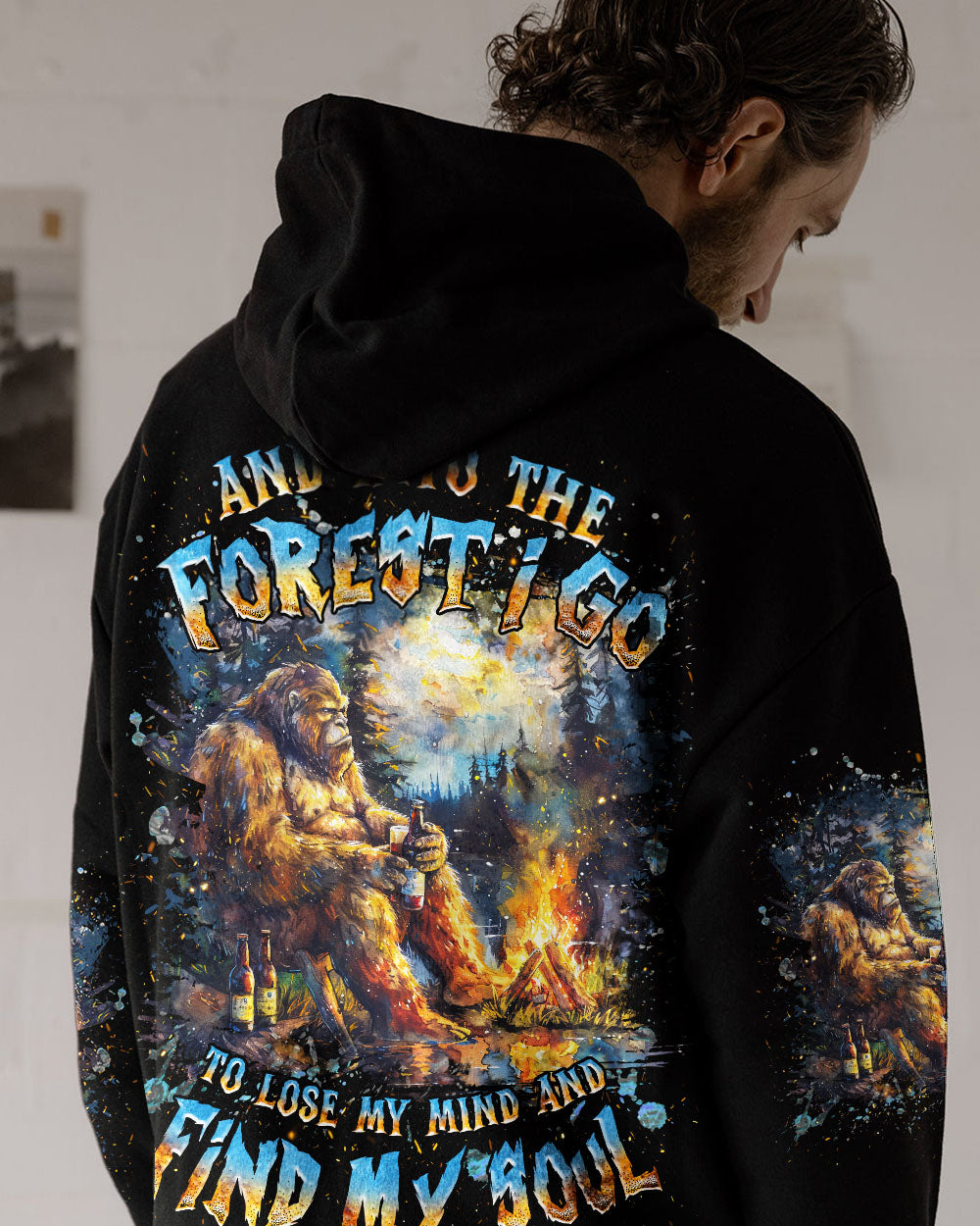 BLISSCORNERS AND INTO THE FOREST I GO BIGFOOT ALL OVER PRINT