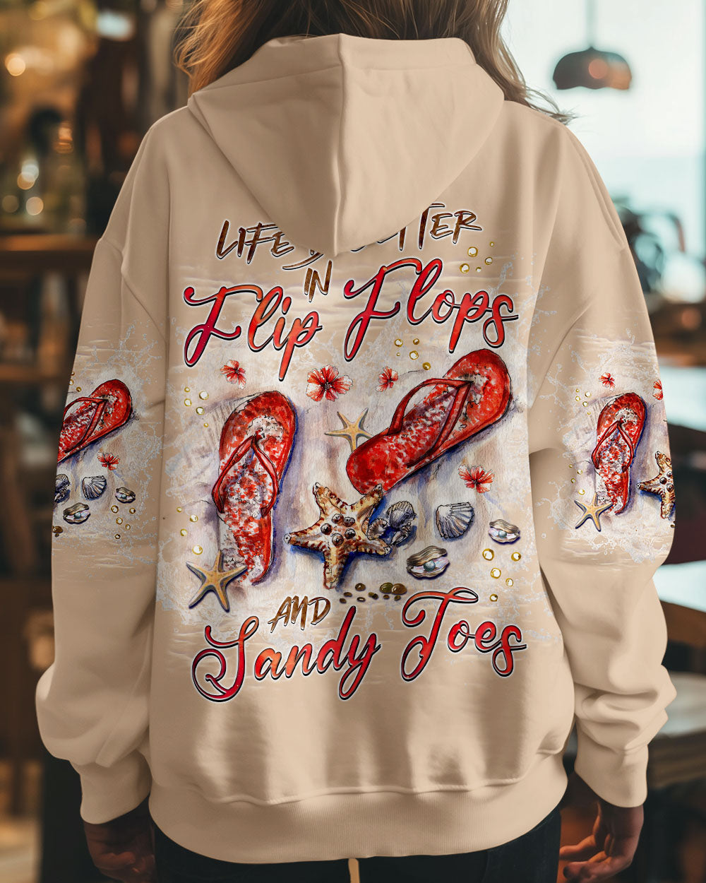 BLISSCORNERS LIFE IS BETTER IN FLIP-FLOPS AND SANDY TOES ALL OVER PRINT
