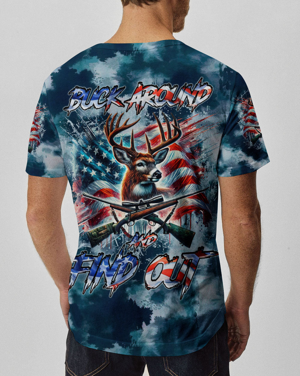 BLISSCORNERS (HOT DEAL) BUCK AROUND AND FIND OUT DEER HUNTING ALL OVER PRINT