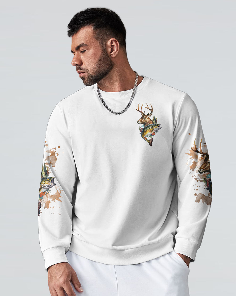 BLISSCORNERS I'M NOT ALWAYS THINKING HUNTING FISHING ALL OVER PRINT