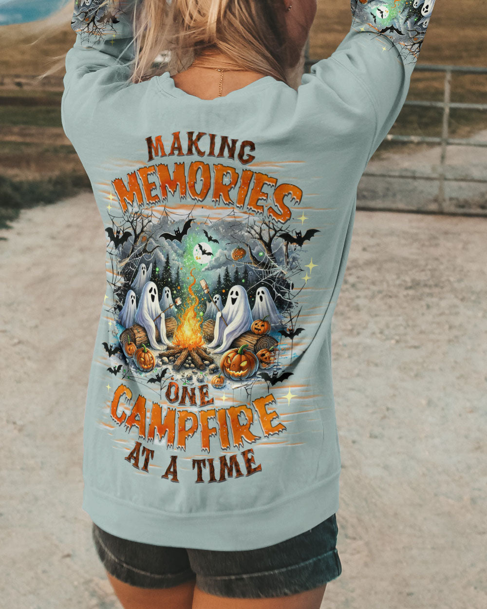 BLISSCORNERS MAKING MEMORIES ONE CAMPFIRE AT A TIME BOOS HALLOWEEN ALL OVER PRINT