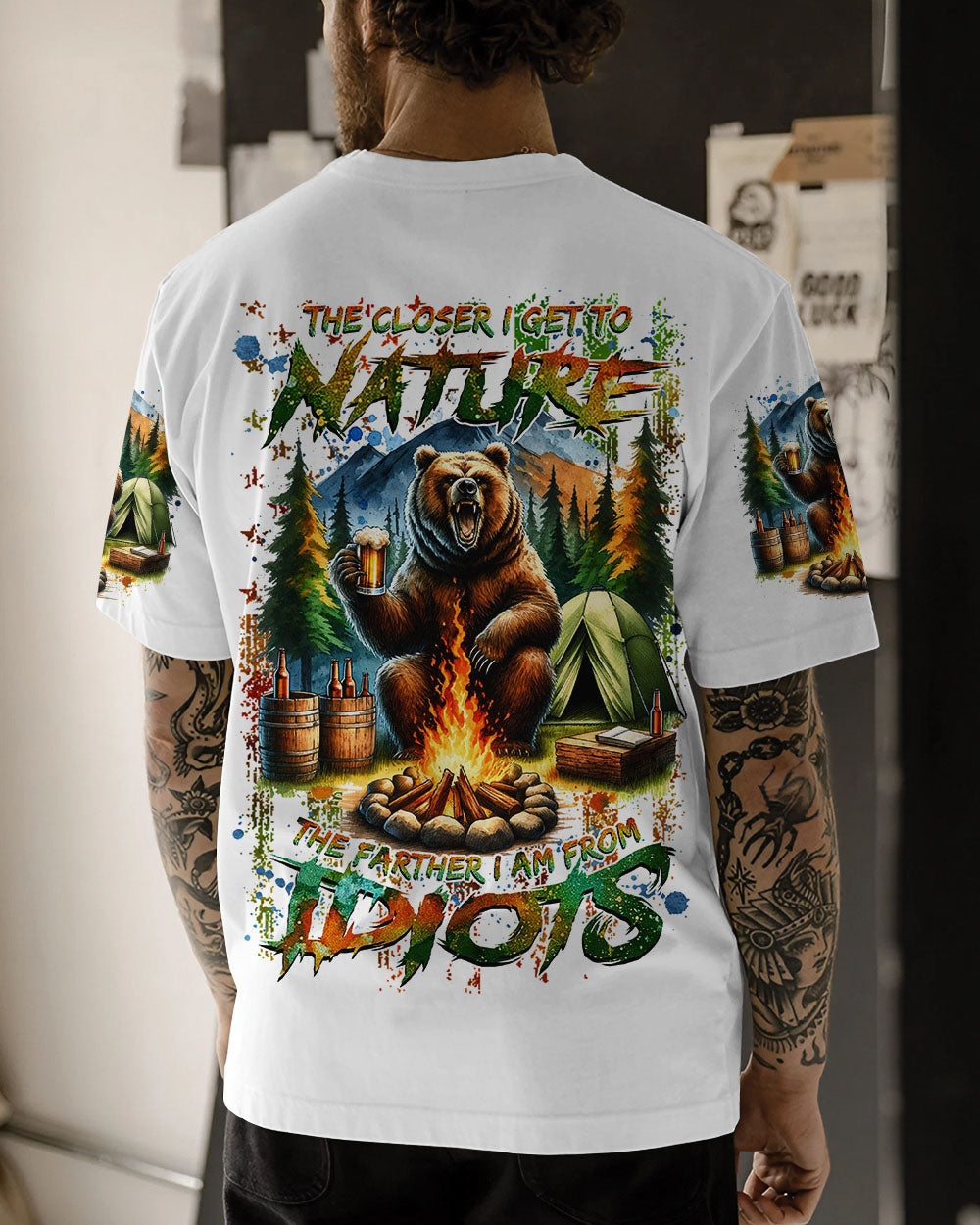 BLISSCORNERS THE CLOSER I GET TO NATURE BEAR ALL OVER PRINT
