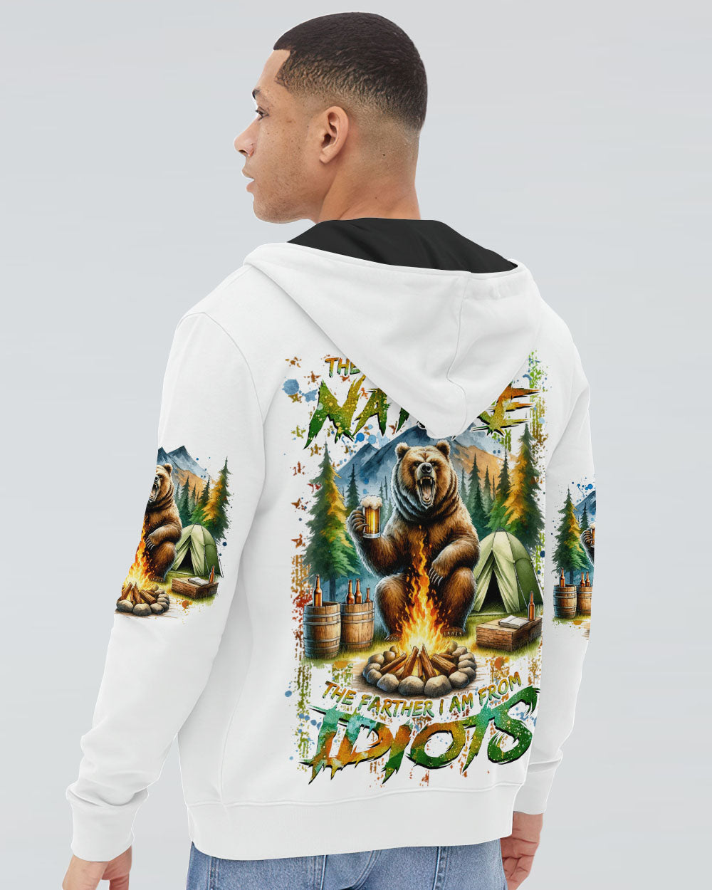 BLISSCORNERS THE CLOSER I GET TO NATURE BEAR ALL OVER PRINT