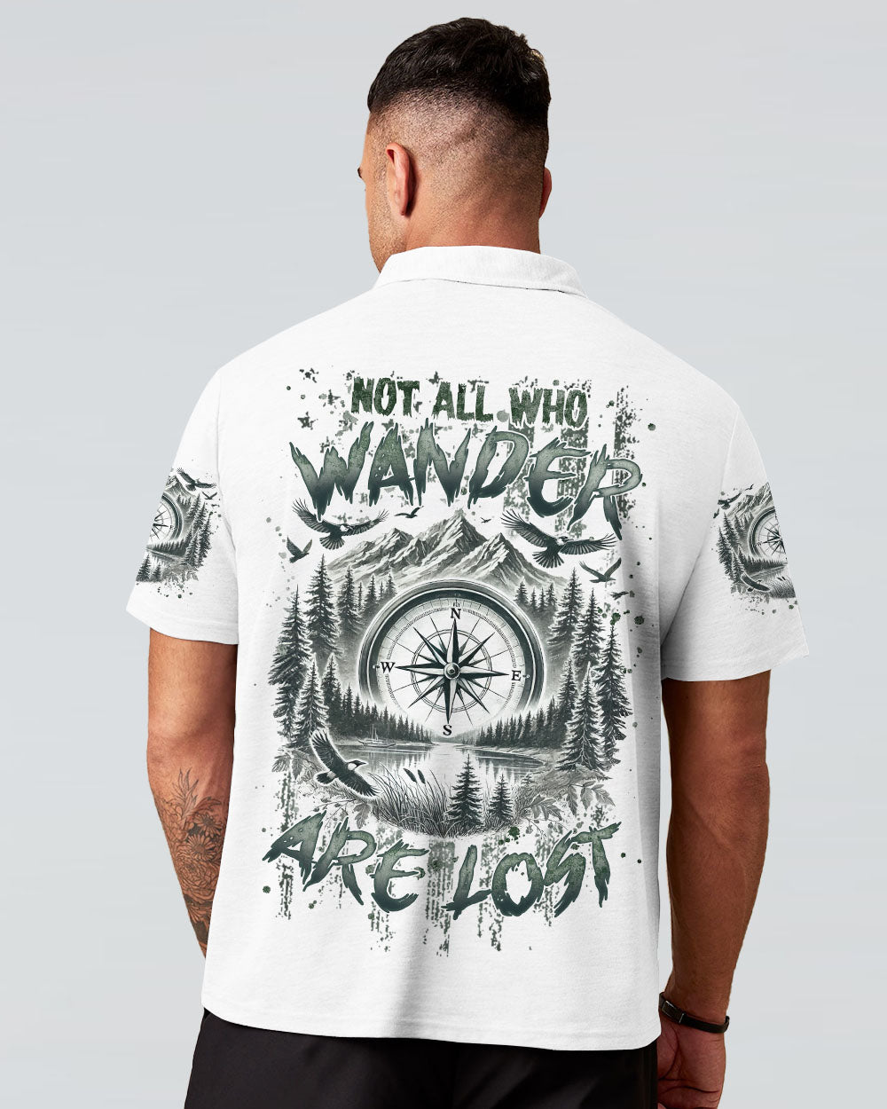 BLISSCORNERS NOT ALL WHO WANDER ARE LOST COMPASS ALL OVER PRINT
