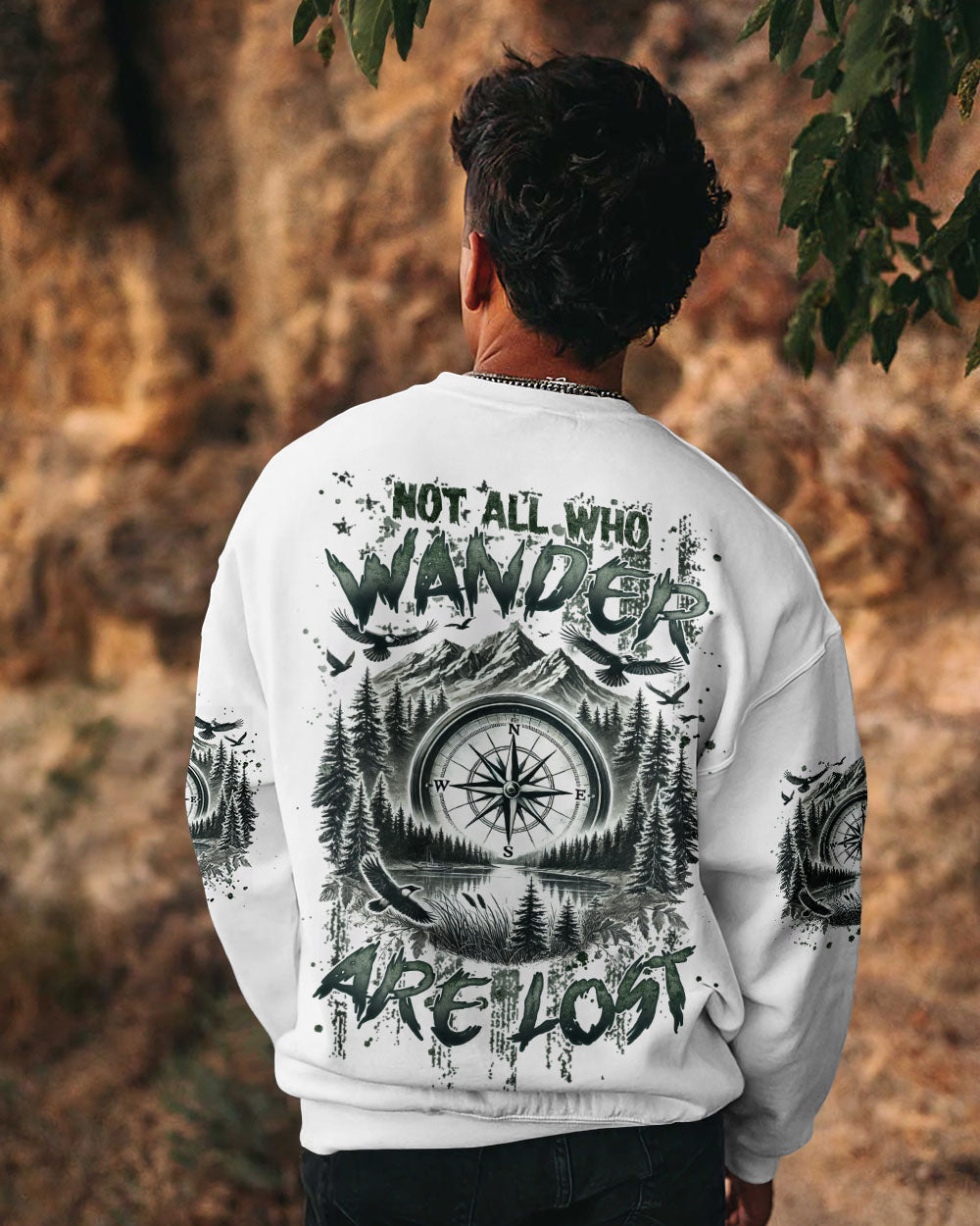 BLISSCORNERS NOT ALL WHO WANDER ARE LOST COMPASS ALL OVER PRINT