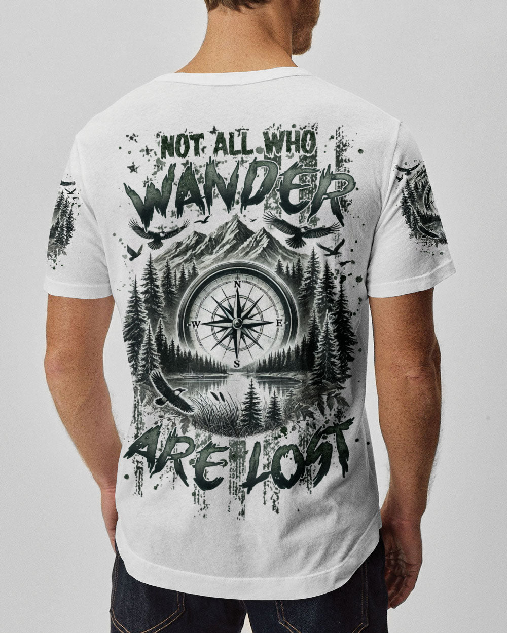 BLISSCORNERS NOT ALL WHO WANDER ARE LOST COMPASS ALL OVER PRINT