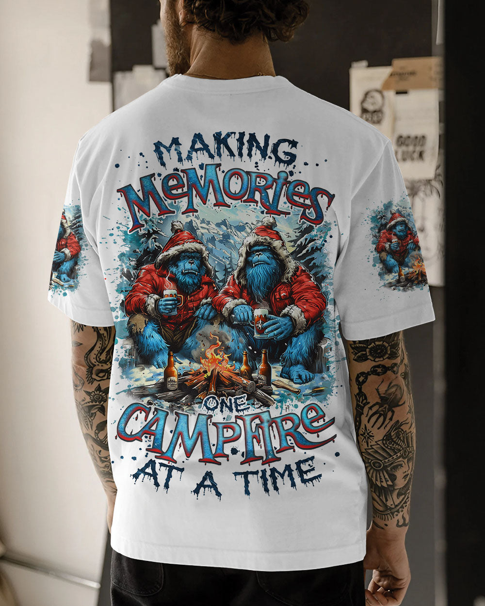 BLISSCORNERS MAKING MEMORIES ONE CAMPFIRE AT A TIME BIGFOOT  ALL OVER PRINT