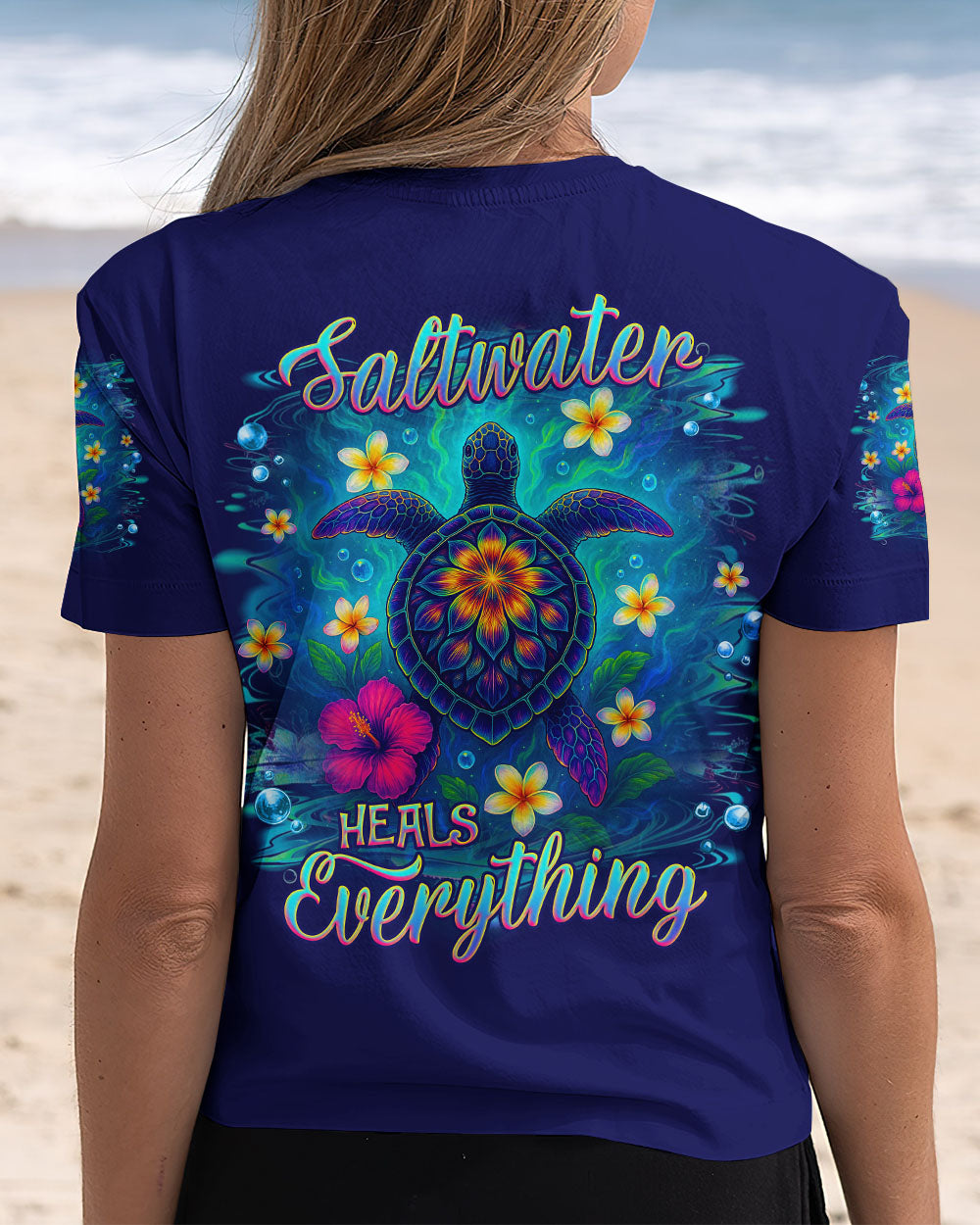 BLISSCORNERS SALTWATER HEALS EVERYTHING TURTLE ALL OVER PRINT