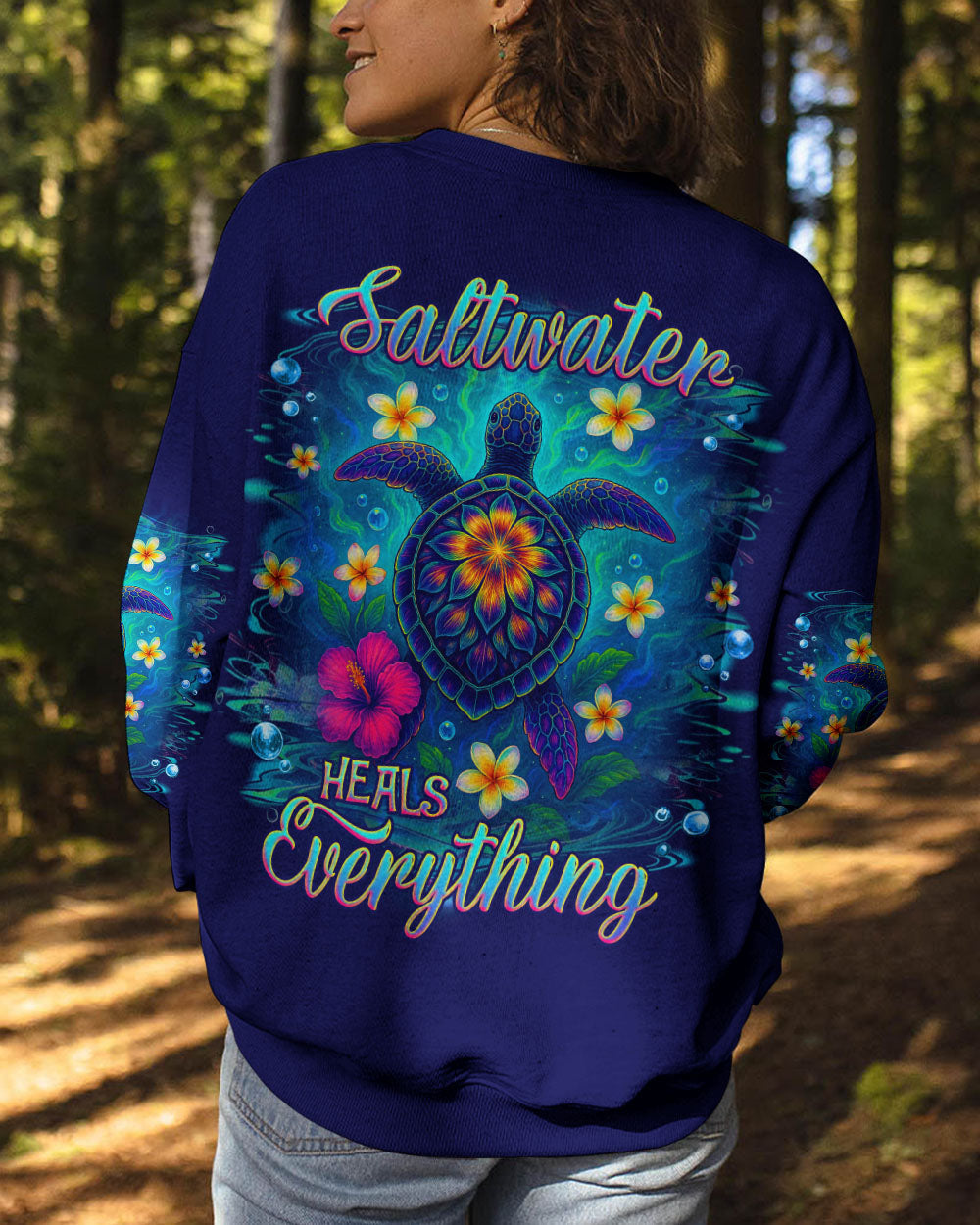 BLISSCORNERS SALTWATER HEALS EVERYTHING TURTLE ALL OVER PRINT