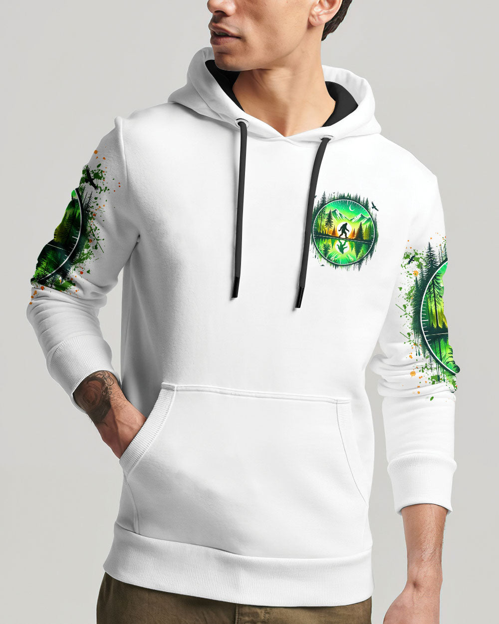 BLISSCORNERS AND INTO THE FOREST I GO BIGFOOT ALL OVER PRINT