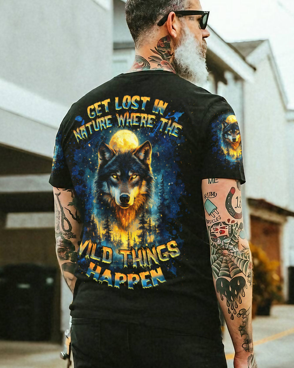 BLISSCORNERS GET LOST IN NATURE WOLF ALL OVER PRINT