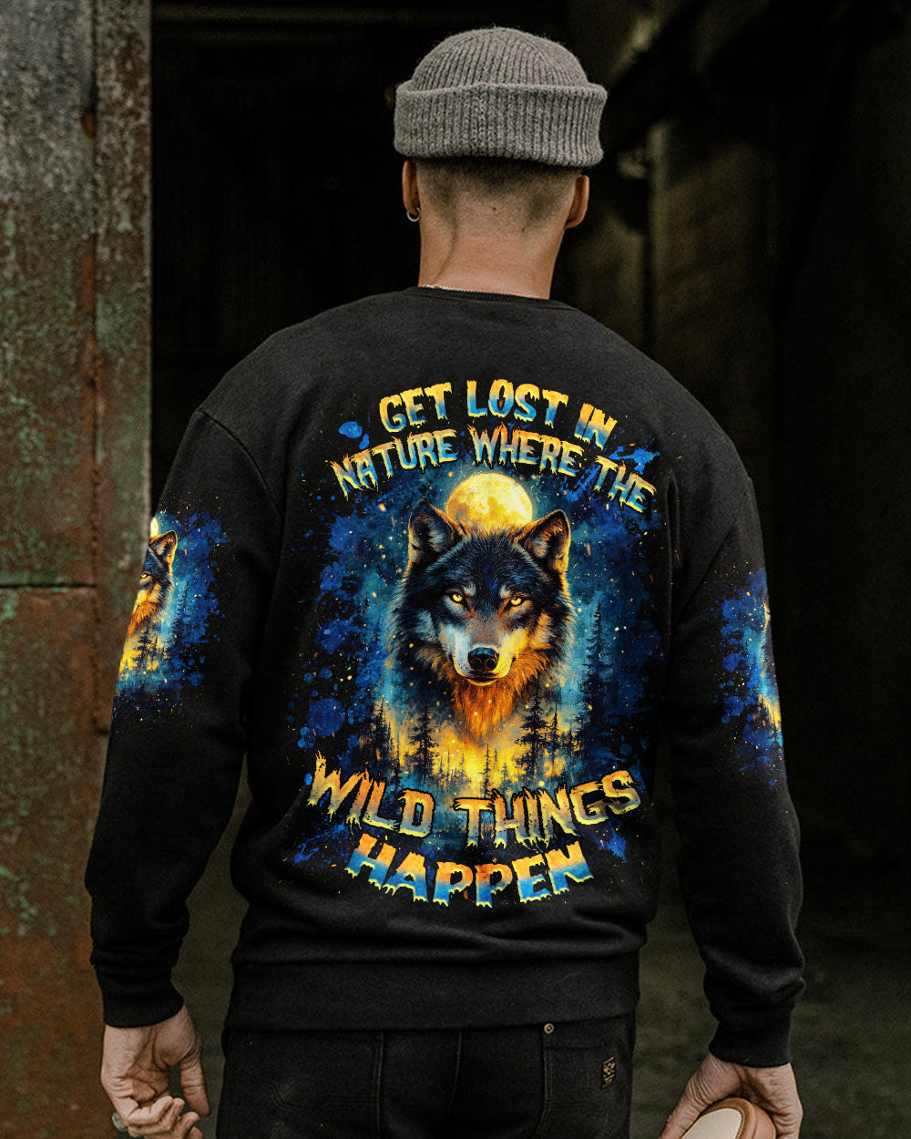 BLISSCORNERS GET LOST IN NATURE WOLF ALL OVER PRINT