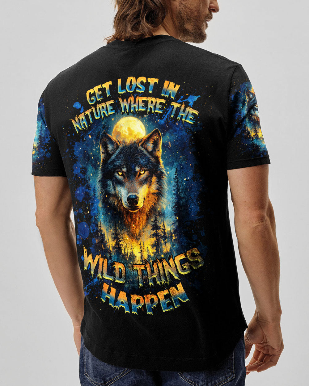 BLISSCORNERS GET LOST IN NATURE WOLF ALL OVER PRINT