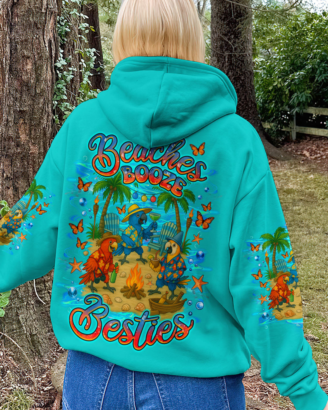 BLISSCORNERS BEACHES BOOZE BESTIES PARROT ALL OVER PRINT