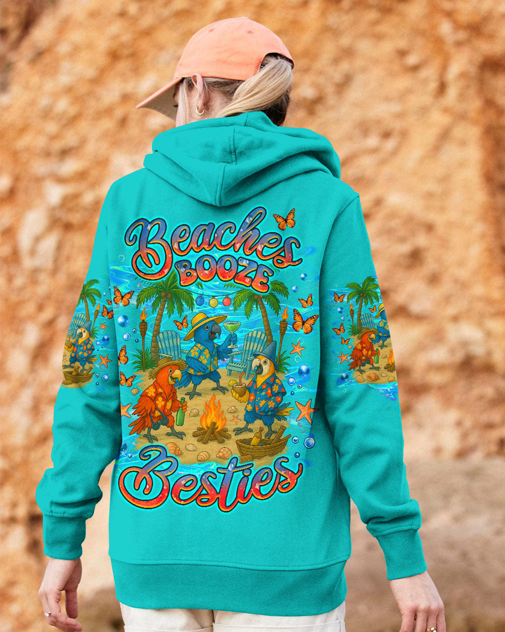 BLISSCORNERS BEACHES BOOZE BESTIES PARROT ALL OVER PRINT
