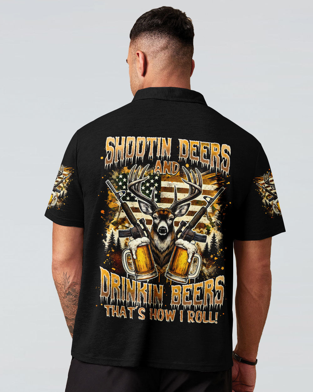 BLISSCORNERS SHOOTING DEERS AND DRINKING BEERS ALL OVER PRINT