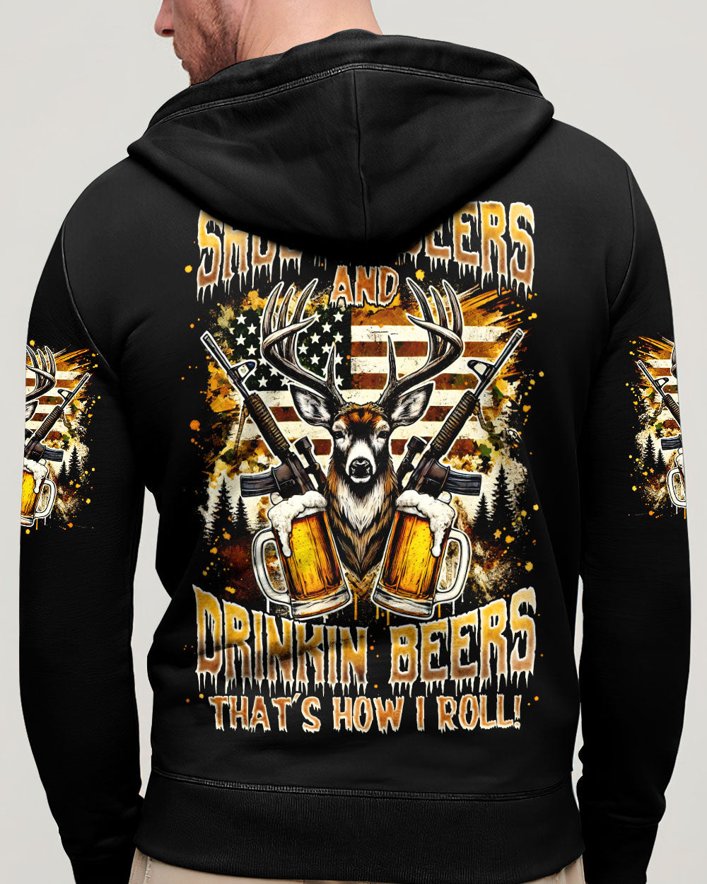 BLISSCORNERS SHOOTING DEERS AND DRINKING BEERS ALL OVER PRINT