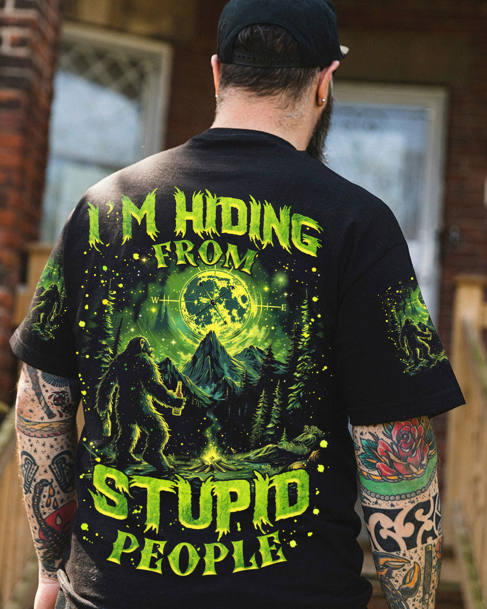 BLISSCORNERS I'M HIDING FROM STUPID PEOPLE BIGFOOT ALL OVER PRINT
