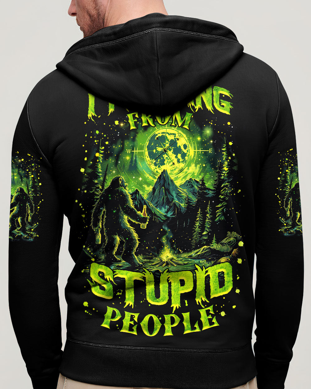 BLISSCORNERS I'M HIDING FROM STUPID PEOPLE BIGFOOT ALL OVER PRINT