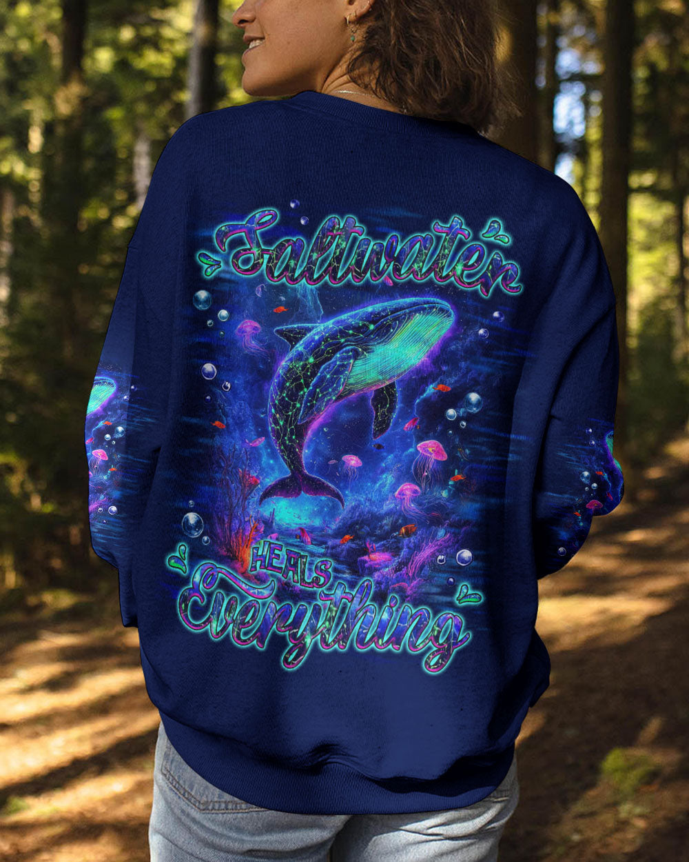 BLISSCORNERS SALTWATER HEALS EVERYTHING WHALE ALL OVER PRINT